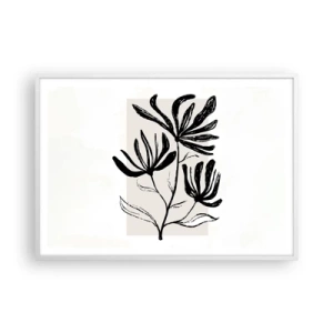 Affisch i vit ram - Skiss för ett herbarium - 100x70 cm