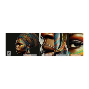 Provbit av fototapet Premium Sand - Afrikansk drottning - Turban, Stammar, afroamerikan - 100x30 cm