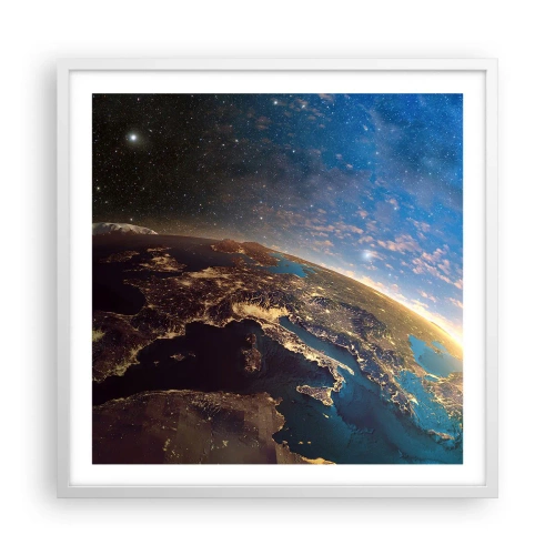 Affisch i vit ram - Låt oss titta på varandra på avstånd - 60x60 cm