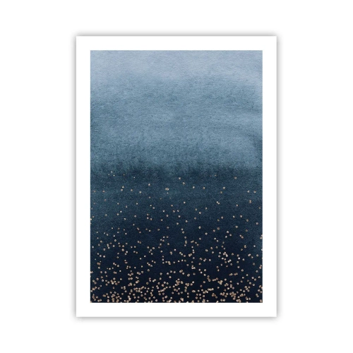 Affisch - Komposition – blåa faser - 50x70 cm