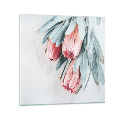 Glastavla - Bild på glas - Generad av sin skönhet - 50x50 cm