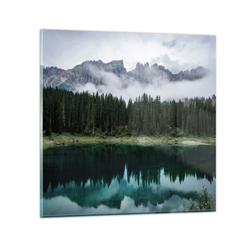 Glastavla - Bild på glas - Tyst, tyst, väck inte sovande vatten... - 40x40 cm
