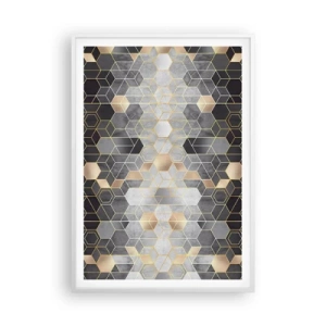 Affisch i vit ram - Diamantkomposition - 70x100 cm