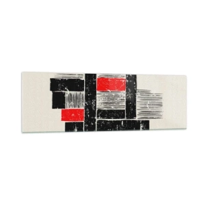 Glastavla - Bild på glas - Rött och svart - 160x50 cm