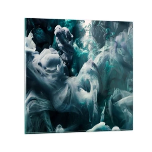 Glastavla - Bild på glas - Färg i rörelse - 40x40 cm