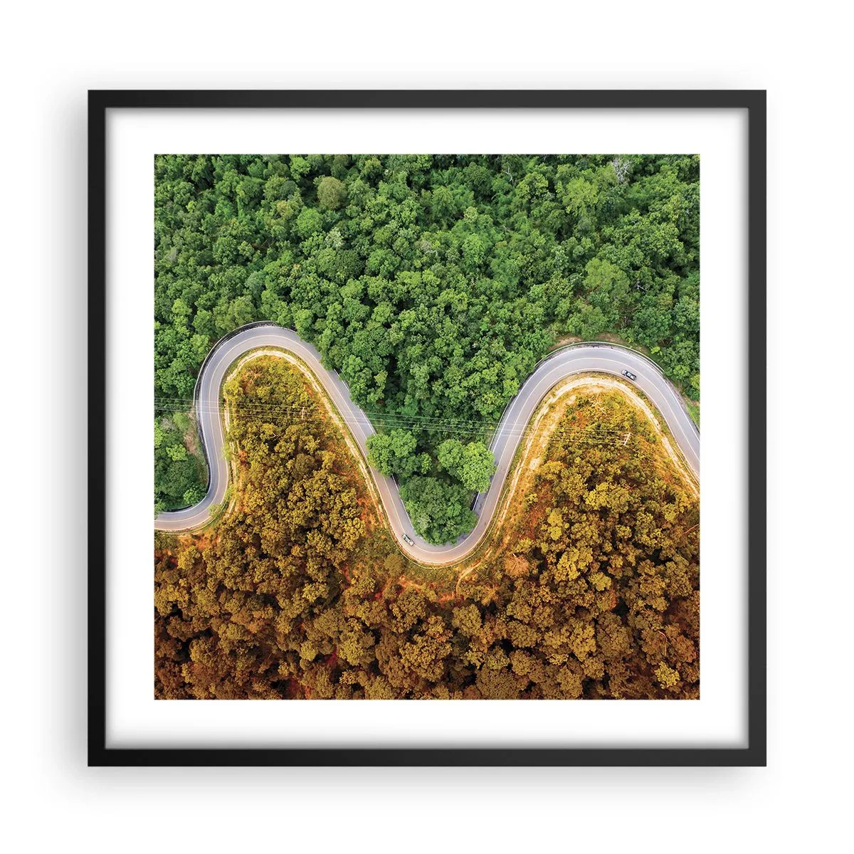 Affisch i svart ram - Gränser och genombrott - 50x50 cm