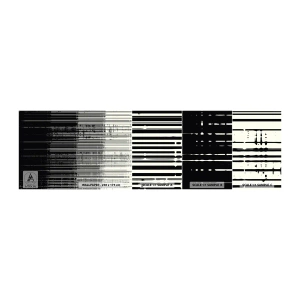 Provbit av självhäftande fototapet Deluxe Sticker - Vågor och vibrationer - Svartvitt, Streckkoder, Rader - 100x30 cm