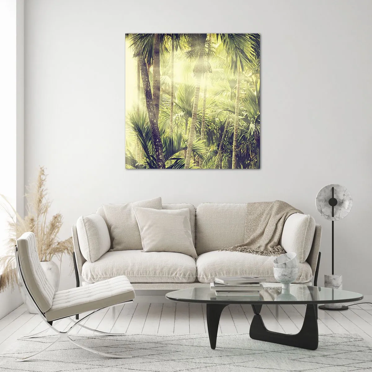 Glastavla - Bild på glas - I gröna glöden - 50x50 cm