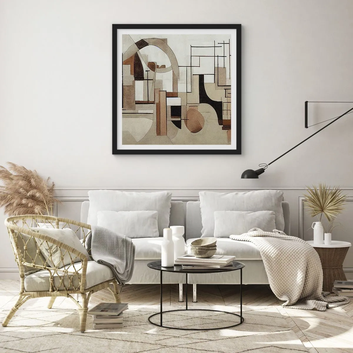 Affisch i svart ram - Stadsbild 2.0 - 50x50 cm