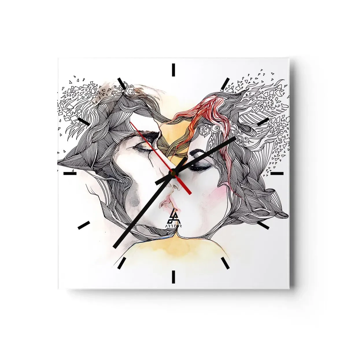 Väggklocka - Klocka på glas - Världen existerar inte - 40x40 cm