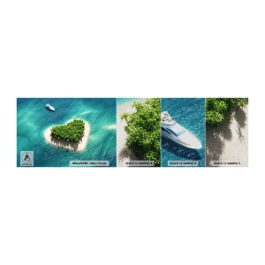 Provbit av fototapet Premium Sand - Jag älskar sommar - Landskap, Ö I Havet, Yacht - 100x30 cm