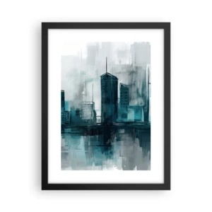 Affisch i svart ram - Regnfärgad stad - 30x40 cm