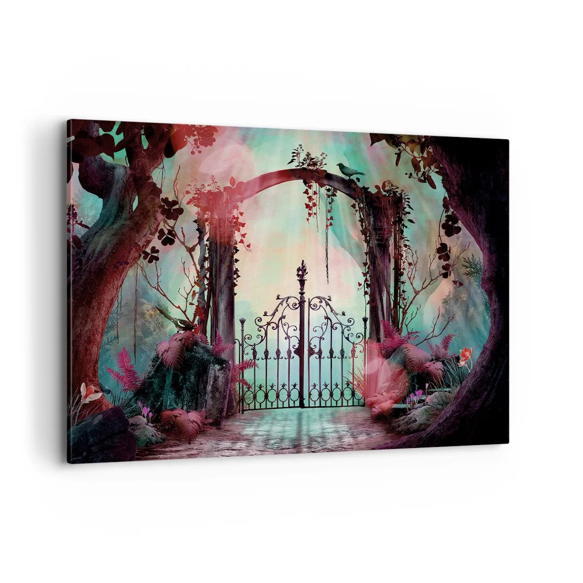 Canvastavla - Bild på duk - Hemlighetsfull trädgård - 120x80 cm