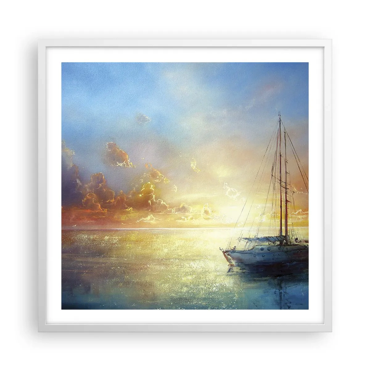 Affisch i vit ram - I guldviken - 60x60 cm