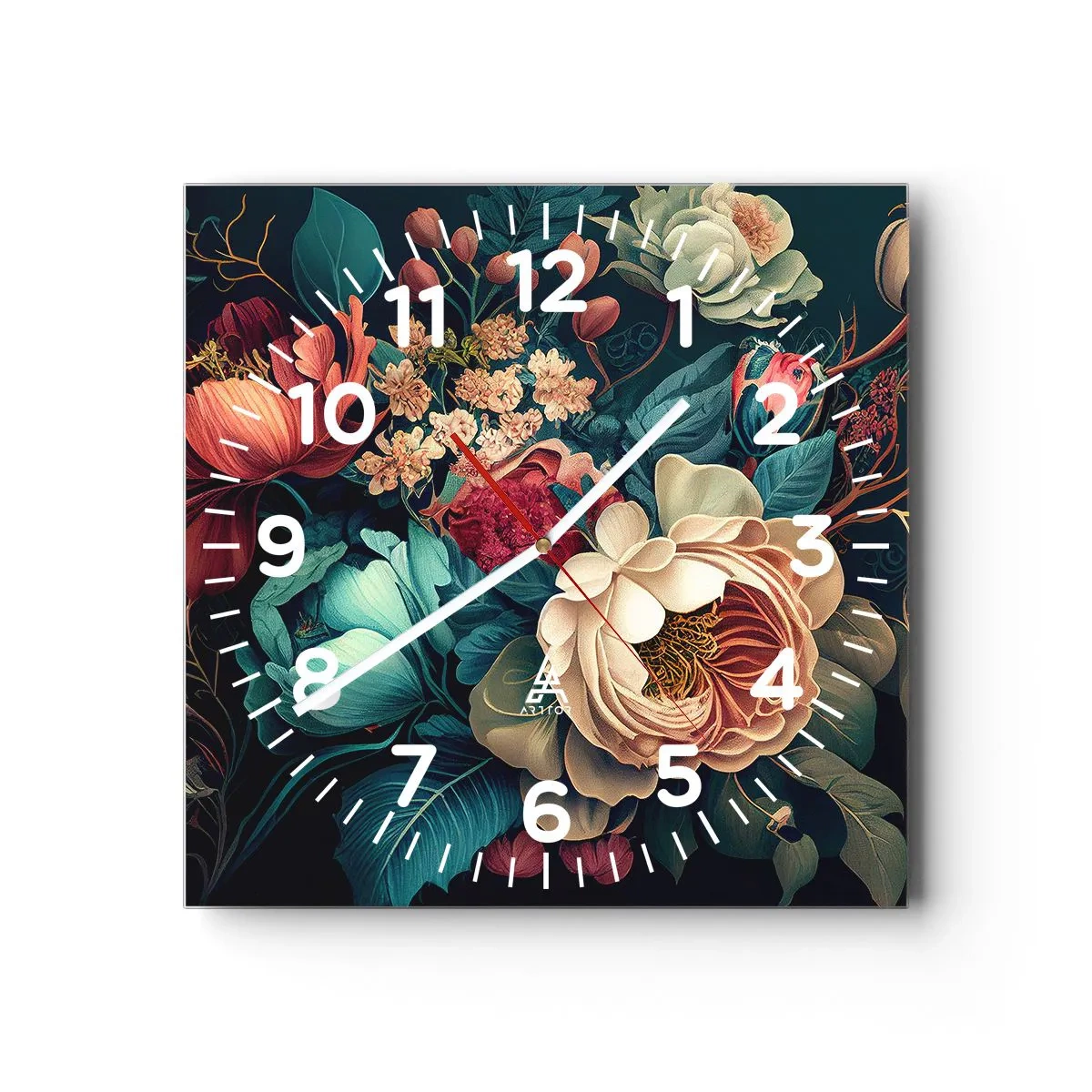 Väggklocka - Klocka på glas - Charm från 1800-talet - 30x30 cm