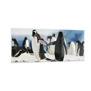 Glastavla - Bild på glas - Dans på snön - 100x40 cm