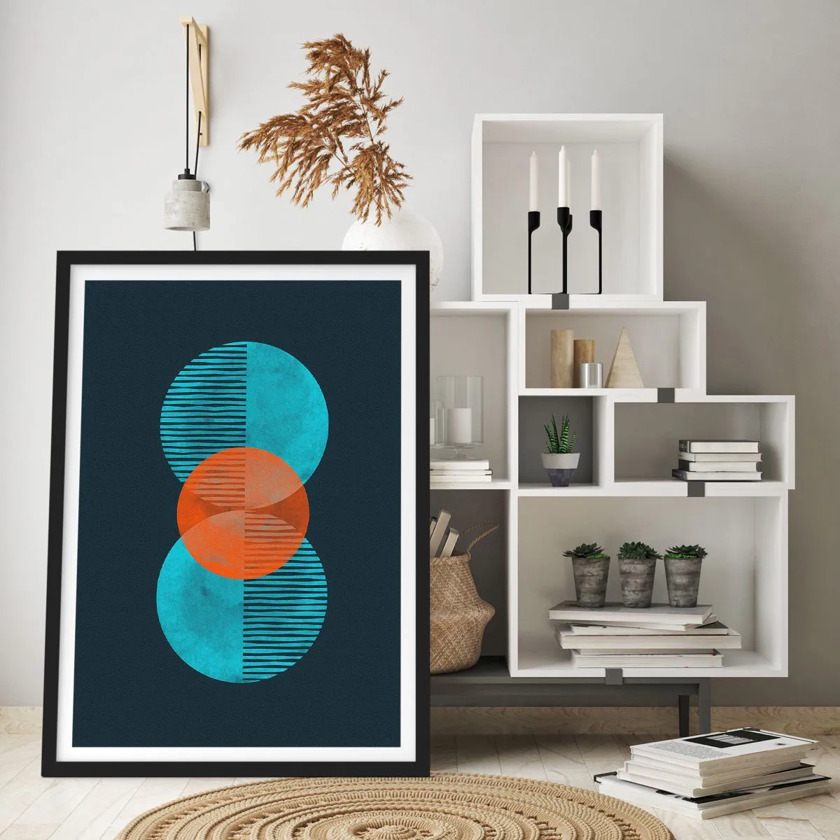 Affisch i svart ram - Symmetrisk komposition - 70x100 cm