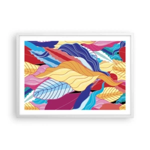 Affisch i vit ram - Färgglad röra - 70x50 cm