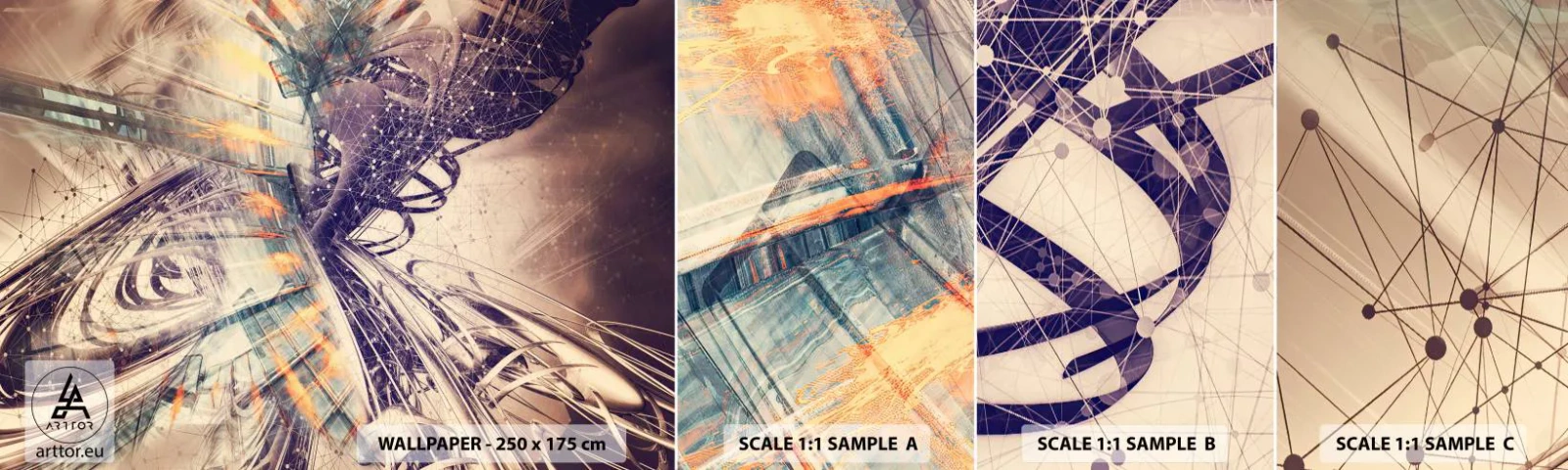 Provbit av självhäftande fototapet Deluxe Sticker - Med hög fart - Abstraktion, Bit, Grafik - 100x30 cm