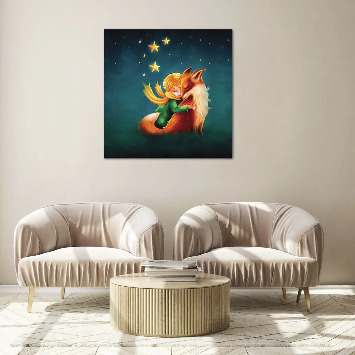 Glastavla - Bild på glas - Lilla prinsen - 60x60 cm