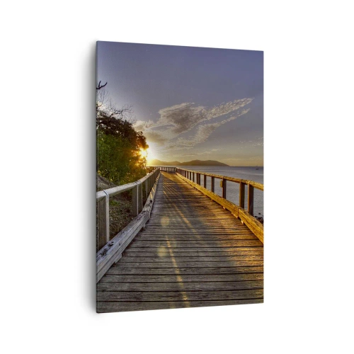 Canvastavla - Bild på duk - Gå, fortsätt gå mot solen - 70x100 cm