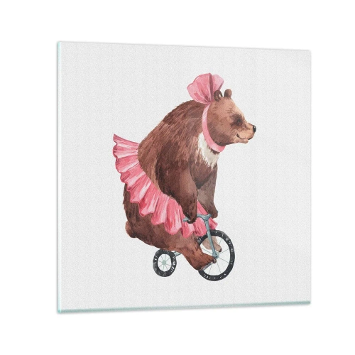 Glastavla - Bild på glas - Vilken cirkus! - 30x30 cm