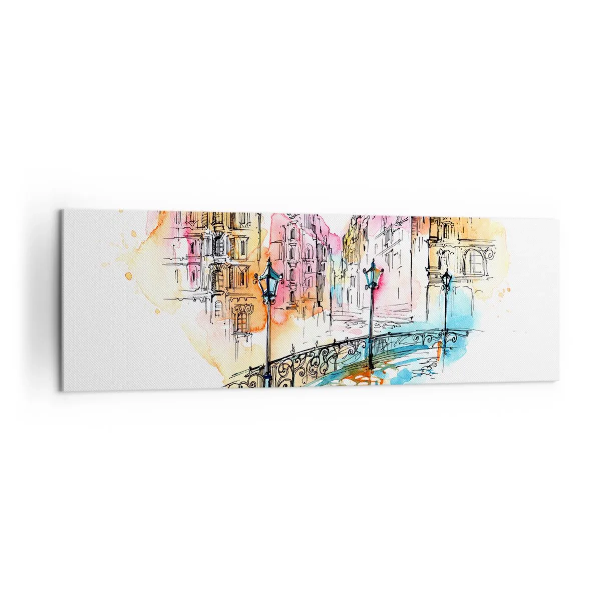 Canvastavla - Bild på duk - Stadens hjärta - 160x50 cm