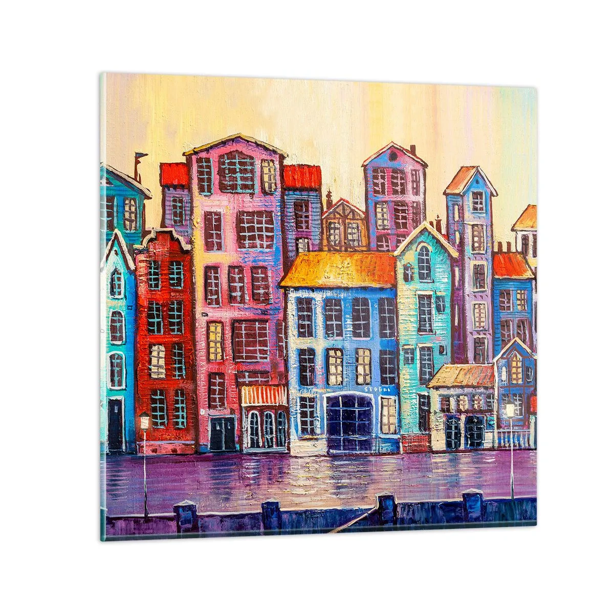 Glastavla - Bild på glas - En sagostad  - 30x30 cm