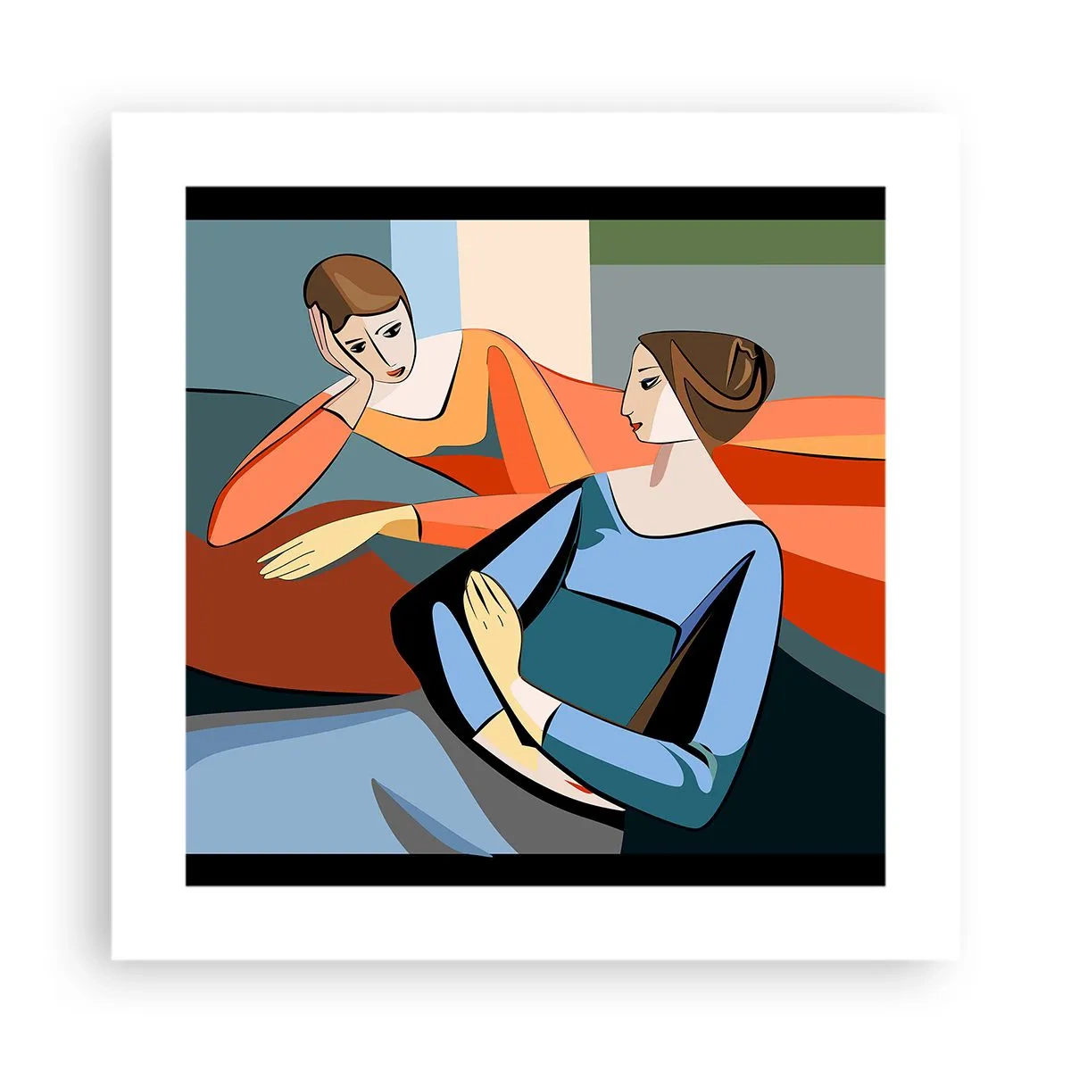 Affisch - Ett ögonblick av förtrolighet - 40x40 cm
