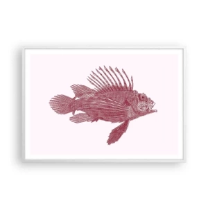 Affisch i vit ram - En invånare i exotiska vatten - 100x70 cm