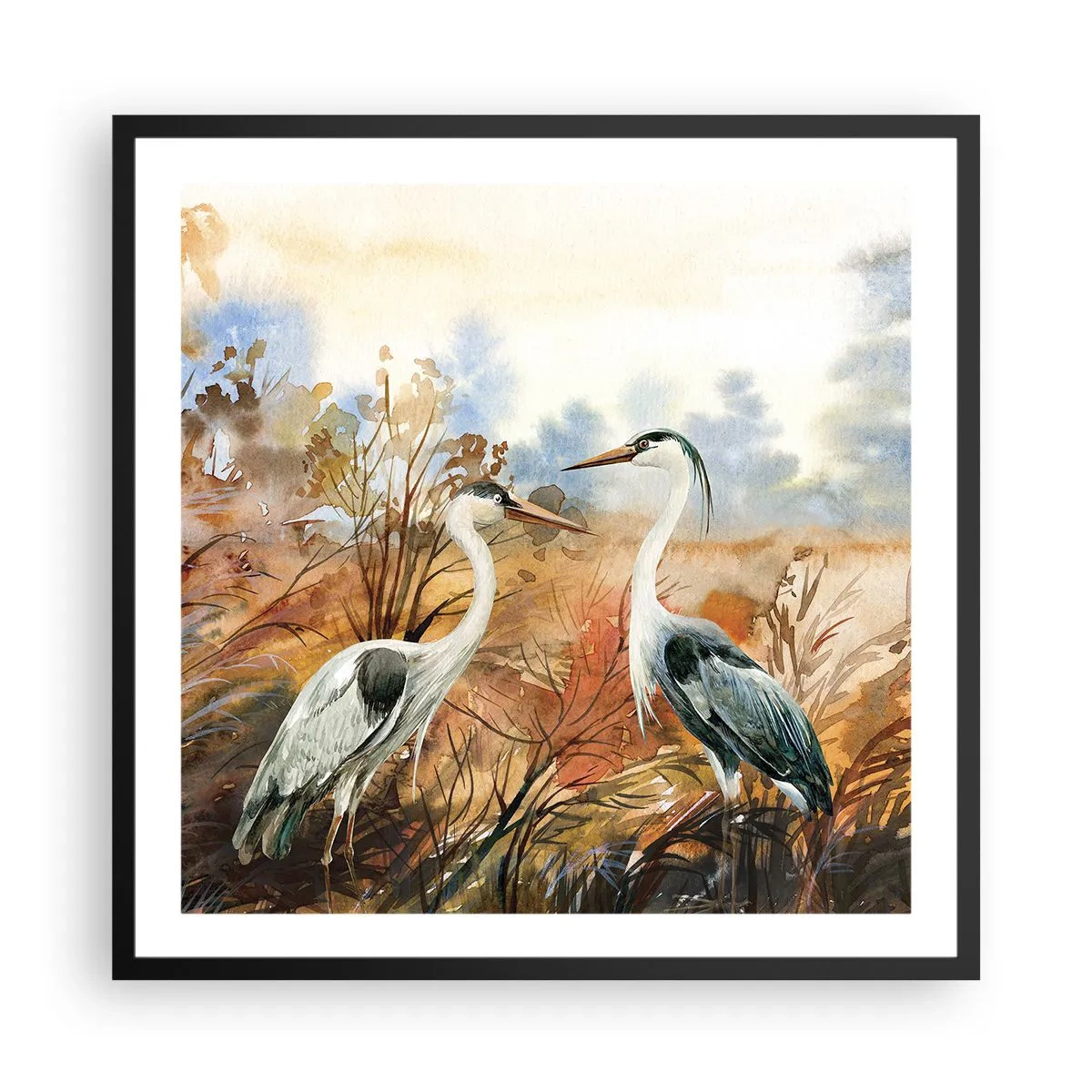 Affisch i svart ram - Vart ska vi på hösten? - 60x60 cm