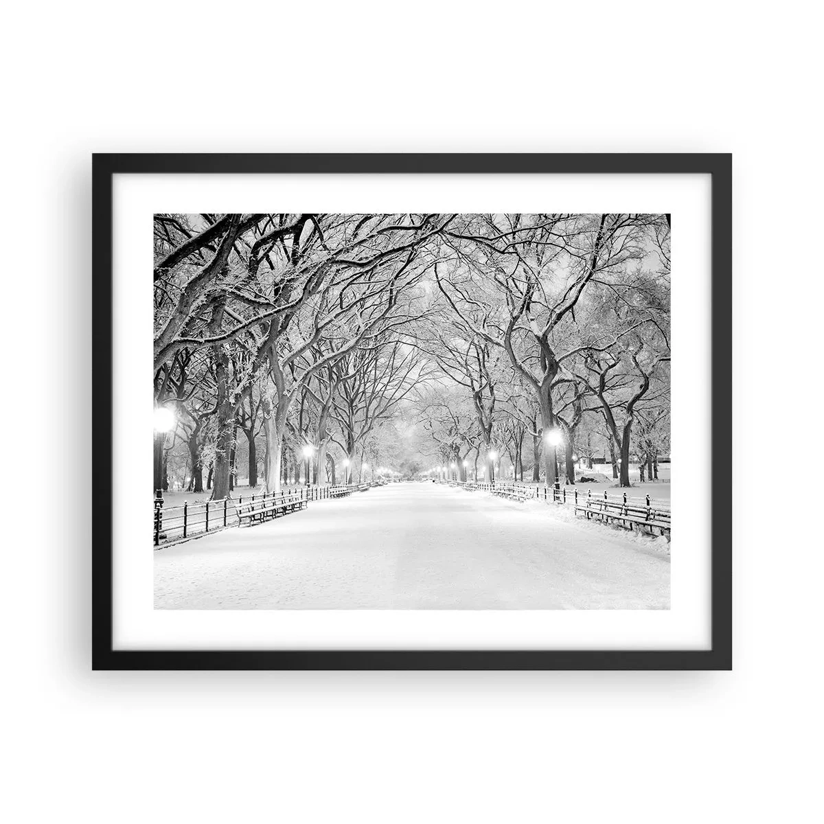 Affisch i svart ram - De fyra årstiderna - vinter - 50x40 cm