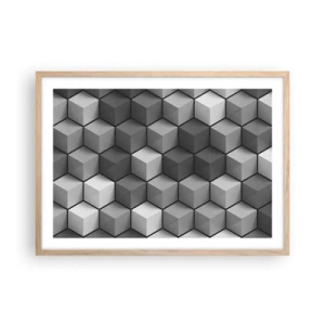 Affisch i ram av ljusek - Kubistiskt pussel - 70x50 cm