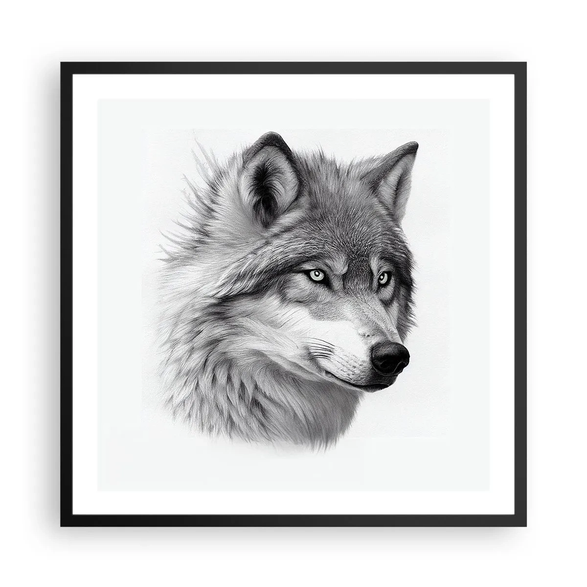 Affisch i svart ram - Alfa - utan tvekan - 60x60 cm