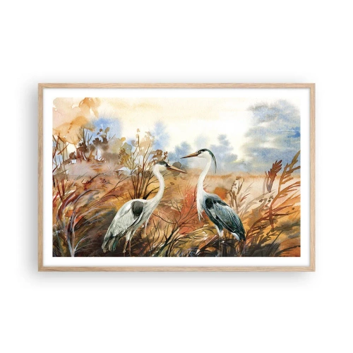 Affisch i ram av ljusek - Vart ska vi på hösten? - 91x61 cm