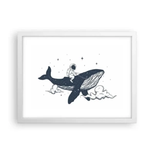 Affisch i vit ram - Rymdäventyr - 40x30 cm