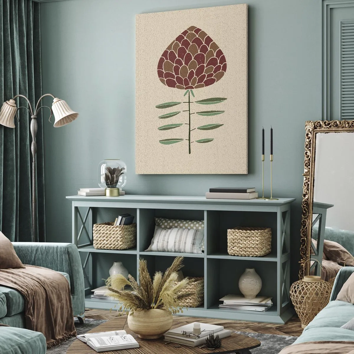 Canvastavla - Bild på duk - Som en stor barrkotte - 45x80 cm