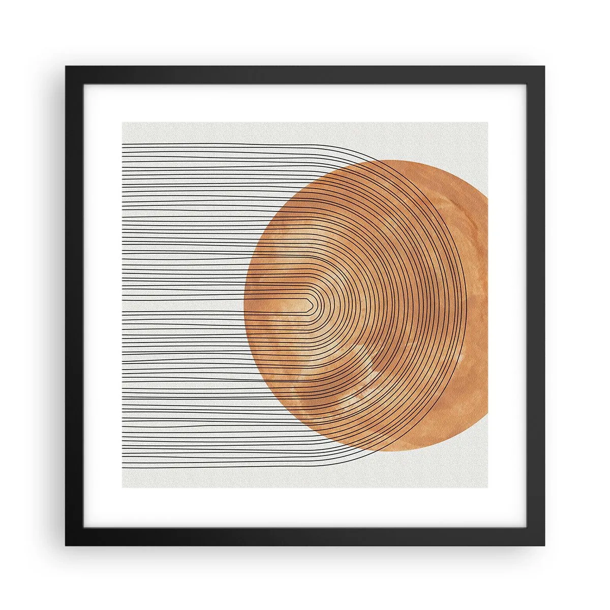 Affisch i svart ram - En solig komposition - 40x40 cm
