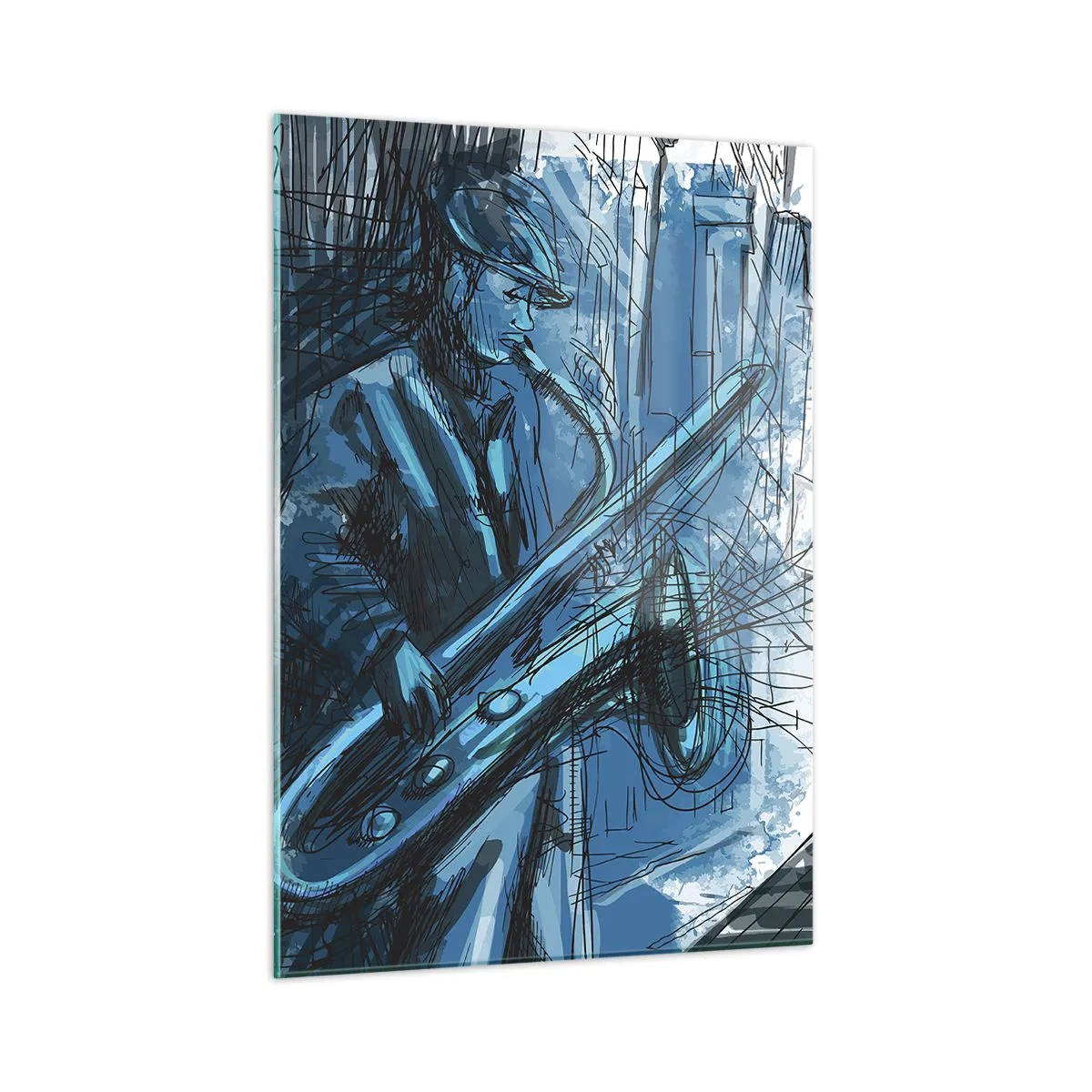 Glastavla - Bild på glas - Stadsrapsodi - 50x70 cm