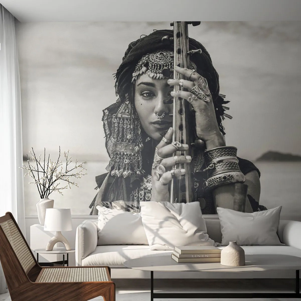 Självhäftande Fototapet Deluxe Sticker - Bara Orientens musik - Kvinna, Boho, Smycken - 100x70 cm
