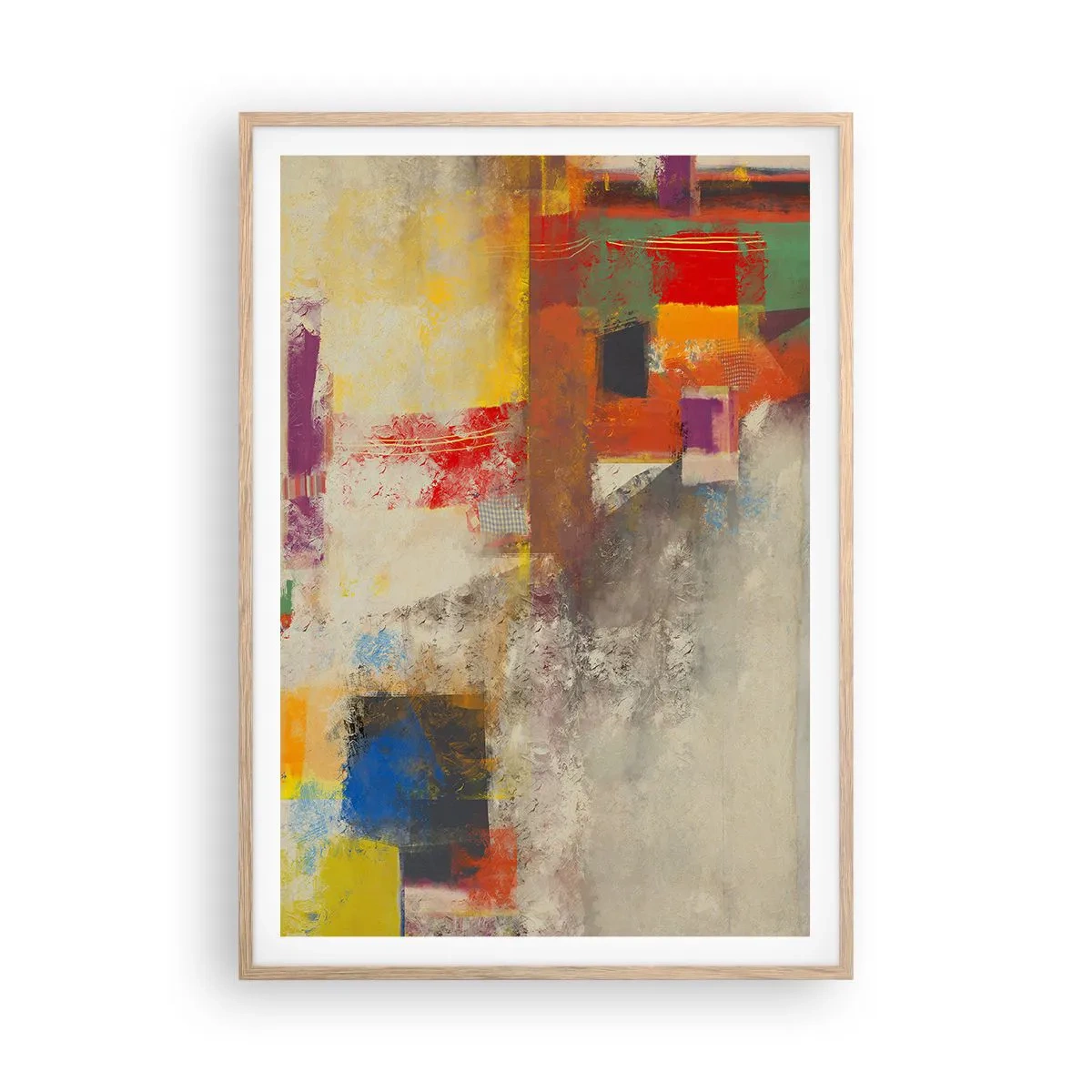 Affisch i ram av ljusek - Färgernas geometri - 70x100 cm