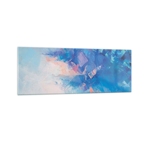 Glastavla - Bild på glas - Vinterabstraktion - 140x50 cm