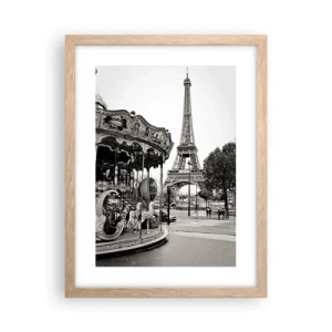 Affisch i ram av ljusek - Nöje endast i Paris - 30x40 cm