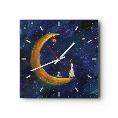 Väggklocka - Klocka på glas - Världens skrik - 30x30 cm