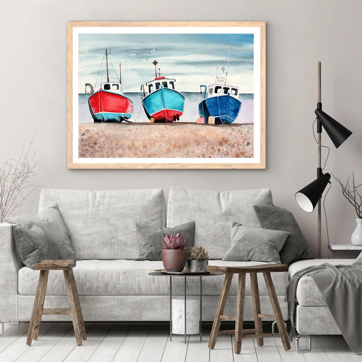 Affisch i ram av ljusek - Redo för fångst - 70x50 cm