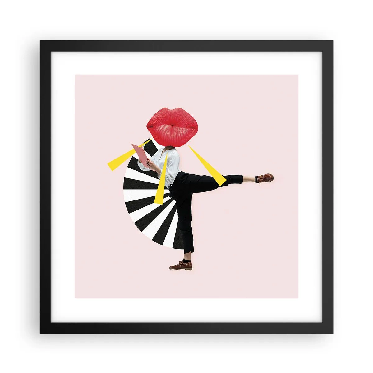 Affisch i svart ram - Surrealistisk pop-art - 40x40 cm