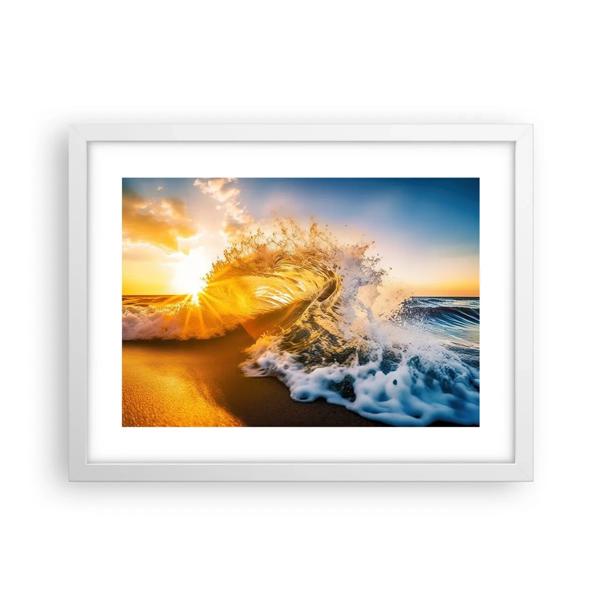 Affisch i vit ram - Lek i sanden - 40x30 cm