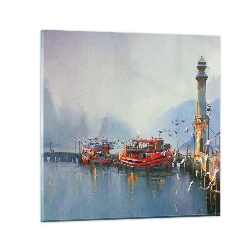 Glastavla - Bild på glas - Världens ände - 70x70 cm