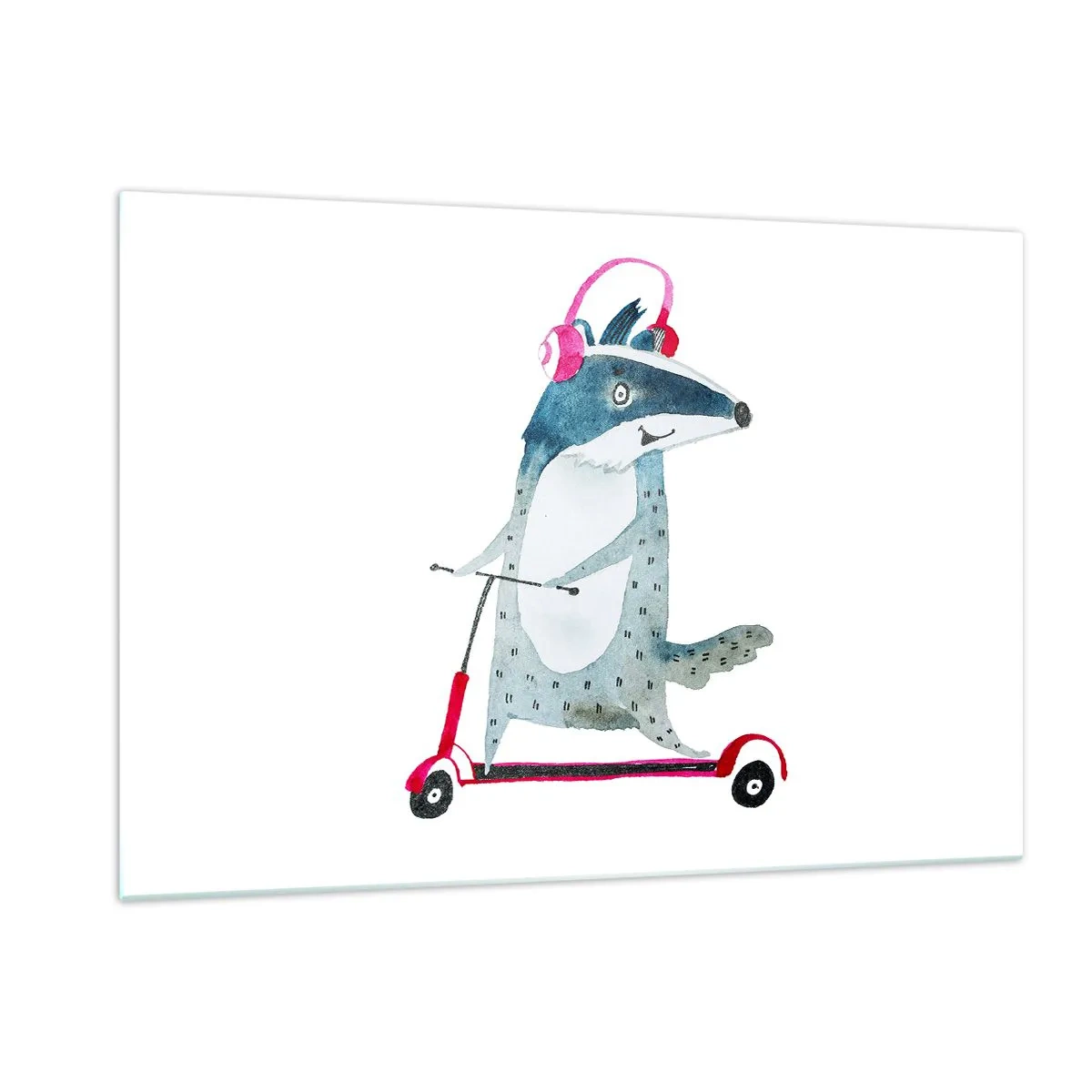 Glastavla - Bild på glas - Grävlingens glädje - 120x80 cm