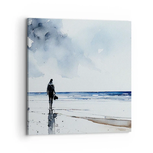 Canvastavla - Bild på duk - Samtal med havet - 70x70 cm
